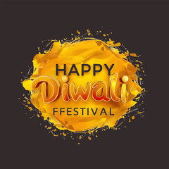 Poster - Free Vector Happy Diwali Festive Text  Design generative ai 