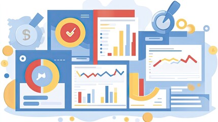 Poster - A screen displaying a detailed financial dashboard, focusing on asset allocation and portfolio diversification, with charts and analytics to guide investment decisions.