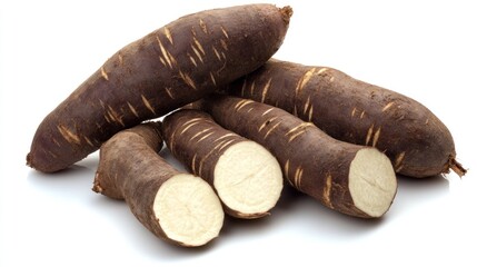 Canvas Print - Freshly Harvested Cassava Roots Ready to Eat