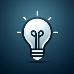 Light Bulb Icon with Dark Background