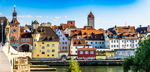 Canvas Print - old town regensburg - bavaria