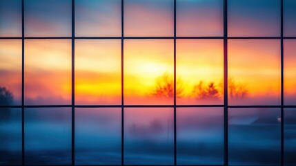 Wall Mural - sunrise through window panes