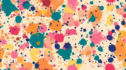 Wall Mural - artistic splashes of color seamless pattern. vibrant splashes of multicolored paint background