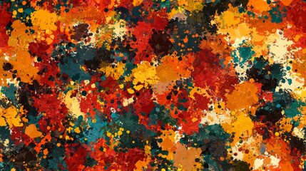 Wall Mural - artistic splashes of color seamless pattern. vibrant splashes of multicolored paint background