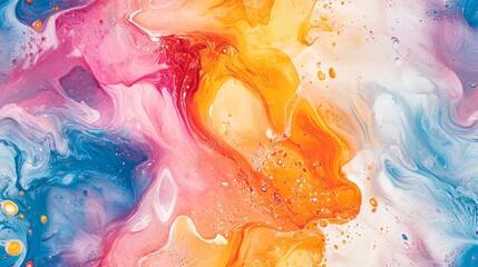 Wall Mural - artistic splashes of color seamless pattern. vibrant splashes of multicolored paint background