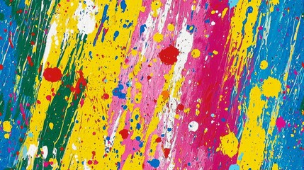 Wall Mural - artistic splashes of color seamless pattern. vibrant splashes of multicolored paint background