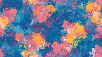 Wall Mural - artistic splashes of color seamless pattern. vibrant splashes of multicolored paint background