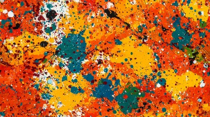 Wall Mural - artistic splashes of color seamless pattern. vibrant splashes of multicolored paint background