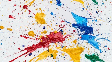 Wall Mural - artistic splashes of color seamless pattern. vibrant splashes of multicolored paint background
