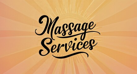 Wall Mural - Massage services calligraphic word lettering on summer concept holiday design background