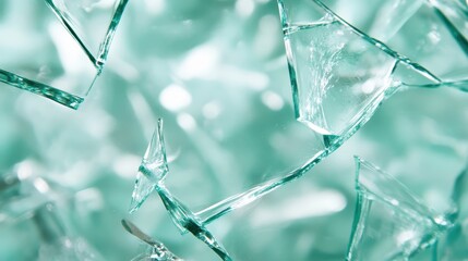 Poster - This image features a delicate arrangement of broken glass pieces, carefully captured to emphasize transparency, sharpness, and the interplay of light and shadow.