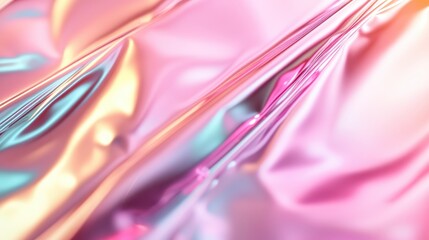 Poster - This image showcases a vibrant metallic pastel surface with dynamic reflections, blending bold hues of pink, gold, and blue, evoking energy and modernity.