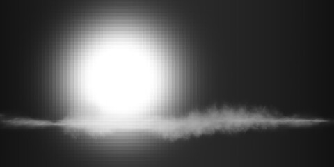 Wall Mural - glowing light in the dark with white smoke 