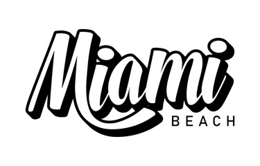 Wall Mural - Miami beach typography design vector illustration
