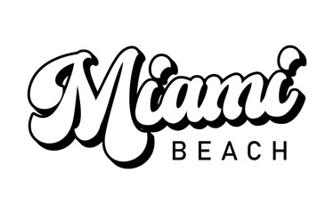 Wall Mural - Miami beach typography design vector illustration
