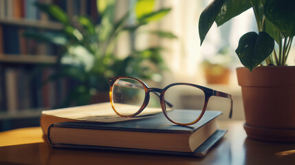 Eye glasses with dramatic background 