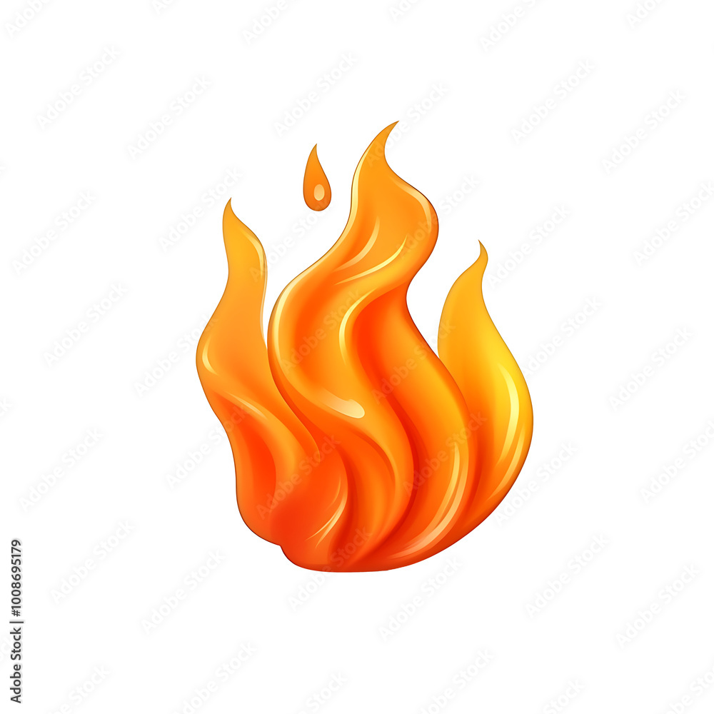 3d icon of red fire flames on a transparent background, 3d fire flame ...