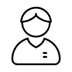 Poster - Minimalistic user icon for interface design, outline style, monochromatic colors