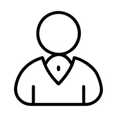 Poster - Minimalistic user icon for interface design, outline style, professional appearance, monochromatic colors
