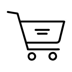 Poster - Minimalistic shopping cart icon for interface design, outline style, monochromatic colors