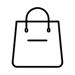 Poster - Minimalistic shopping bag icon for interface design, outline style, monochromatic colors
