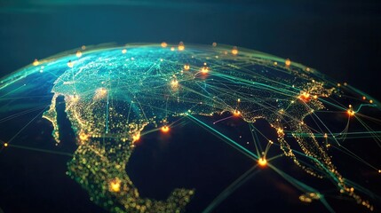Poster - Global Network Connections Over Earth Visualization