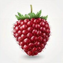 Wall Mural - Close-up of a single, ripe raspberry.