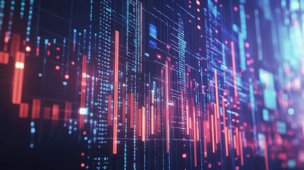 Poster - Abstract Digital Data Visualization Background