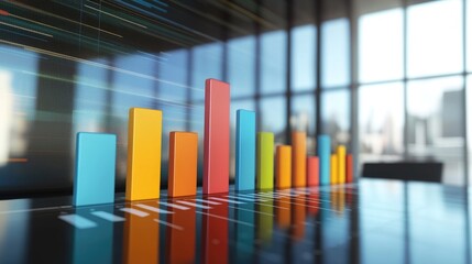 Poster - Colorful Bar Graph on Digital Display in Office Setting