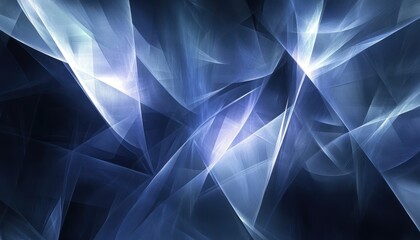 Wall Mural - Abstract Blue and White Light Streaks on Dark Background