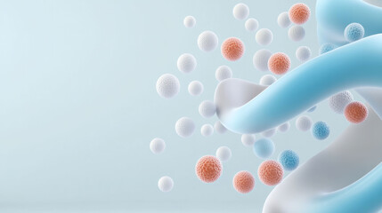Fototapete - Microbial life clusters form intricate 3D textures, showcasing vibrant colors and organic shapes. This captures essence of microscopic organisms in visually striking manner