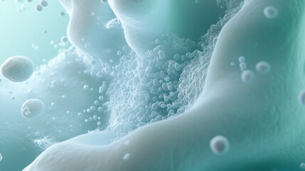 Fototapete - Microbial organisms forming clusters in 3D organic structure, showcasing intricate details and textures. image evokes sense of wonder about microscopic life