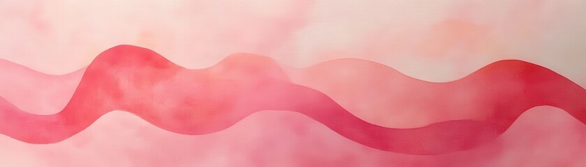 Wall Mural - Abstract Pink and Red Wavy Pattern with a Subtle Textured Background