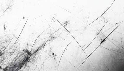 Poster - Scratched and Worn White Surface with Black Lines