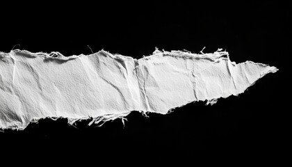 Poster - A Torn Piece of White Paper on a Black Background