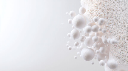 Fototapete - close up view of organic microbial clusters resembling bubbles in soft, textured environment, creating serene and calming atmosphere