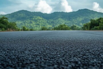 Asphalt road and beautiful natural landscape background. - generative ai