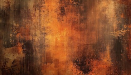 Poster - Abstract Texture with Rusty Brown and Dark Orange Tones