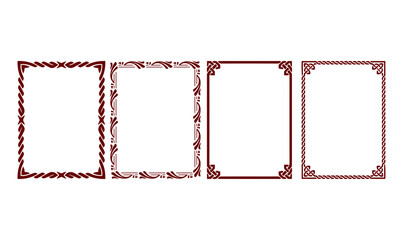 Wall Mural - set of vintage frames and borders. vector design. decorative floral ornament.