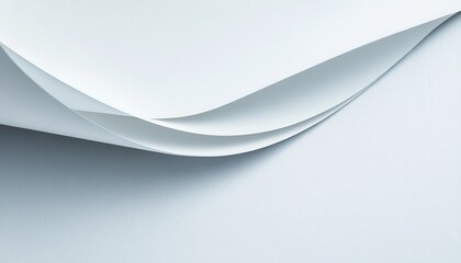 Wall Mural - Abstract White Paper with Curved Edges