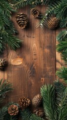 Canvas Print - Wood background decoration christmas.