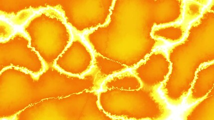 Aufkleber - Abstract Bright Liquid Background: Flowing Yellow and Orange Plasma Loop Texture with Smooth Gradients - Fractal Flow: Vivid Abstract Light