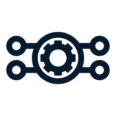 Poster - Concept of implementation of software automation systems of processes. Vector icon isolated on white background.