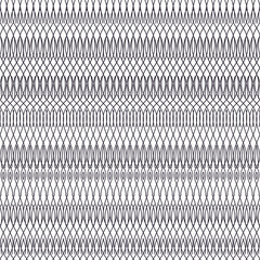 A line pattern with repeating vertical elements that intersect in wave shapes.