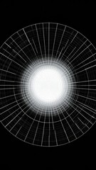 Wall Mural - Circular abstract design expanding from the center against a dark backdrop