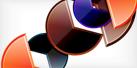 Poster - Trendy round shapes with triangular angle design element. Vector Illustration For Wallpaper, Banner, Background, Card, Book Illustration, landing page