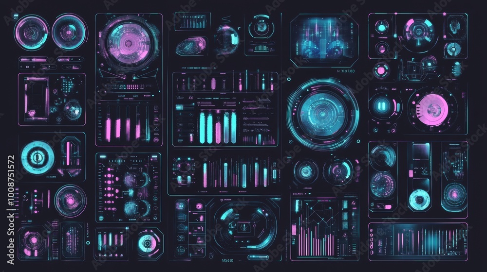 Sci Fi Modern User Interface Elements. UI, UD. UI for game backgrounds ...