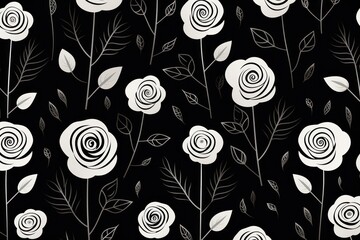 Sticker - Rose backgrounds pattern white.