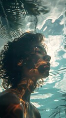 Canvas Print - Underwater Portrait: A Moment of Tranquility