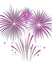 Poster - On a white background, there are purple stars scattered around